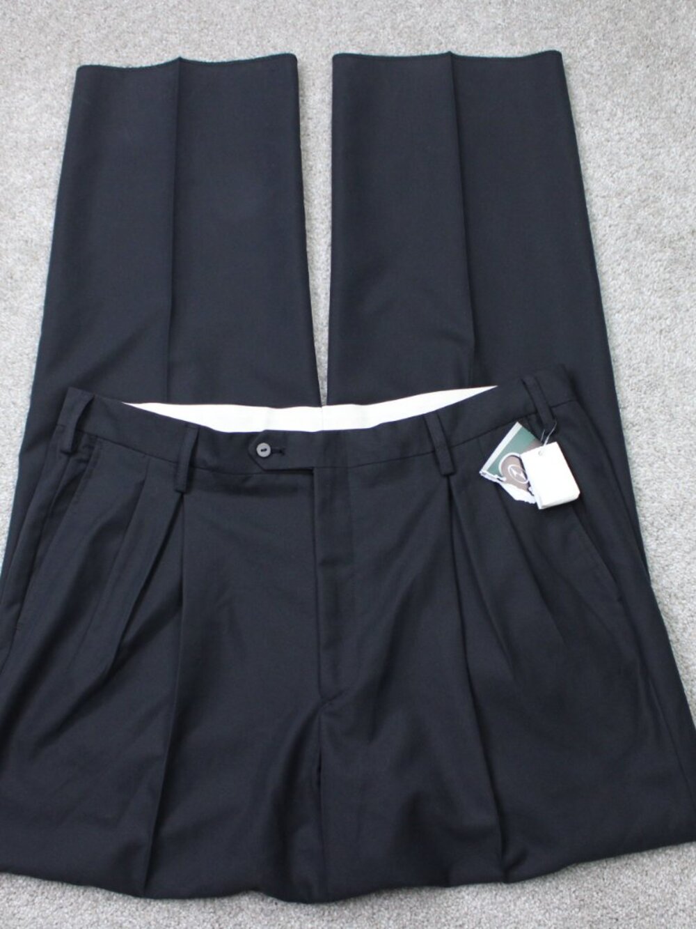 VTG Tiger Woods Nike Pants NWT Mens 38 Black Golf Pleated Unhemmed DEADSTOCK